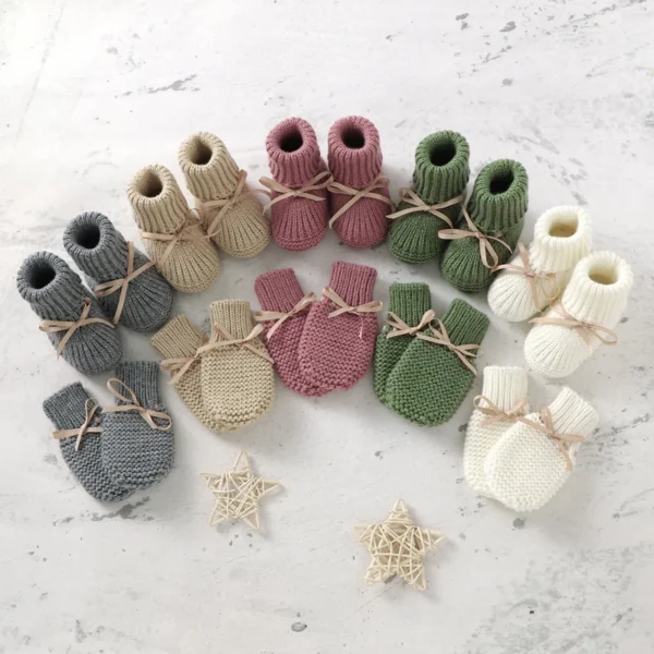 Knit Booties & Mittens Set