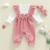 Bow Patchwork Romper & Headband