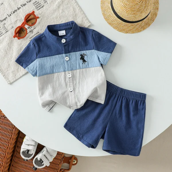 Colour Block Tee & Shorts Set