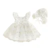 S033d082372d0480f9b06bd9e1ede7e1ai.webp Flutter Sleeve Tulle Dress & Hat