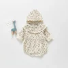 Floral Muslin Romper & Bonnet