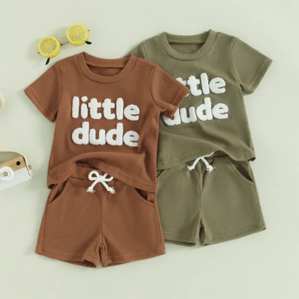 Letter Tee & Drawstring Shorts