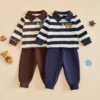 S168ab943b225420a822dd6d7f169dbb2w.webp Striped Bear Sweatshirt Set