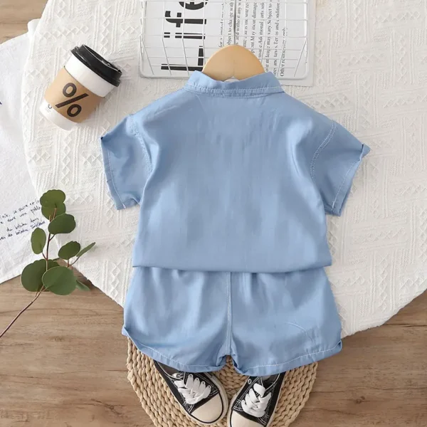 S1b5bf5a4a6e245a9b1166e43b48b6753z.webp Denim Shirt & Shorts Set