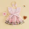 S1ce74789b817401c8b906cde05959106x.webp Lace Floral Romper Dress & Headband