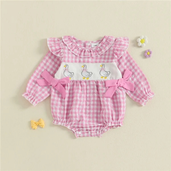 Plaid Duck Bubble Romper