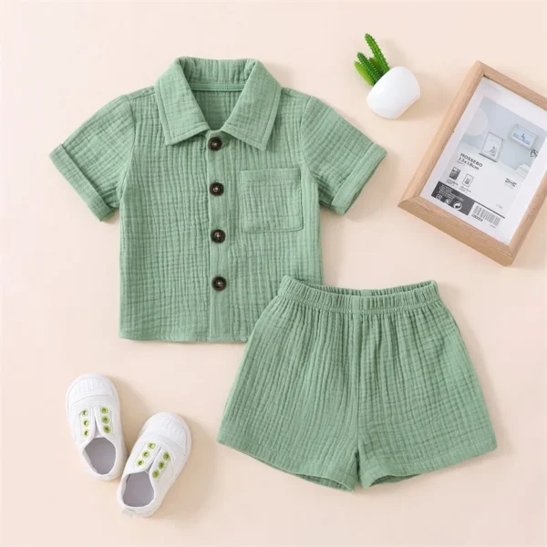 Linen Button-Down Shirt Set