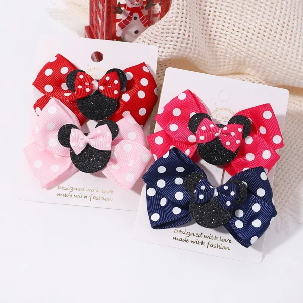 Polka Dot Bow Clips (2 Pack)