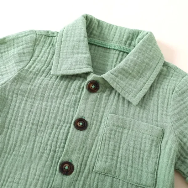 Linen Button-Down Shirt Set