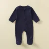 Ribbed Knit Zip Footie