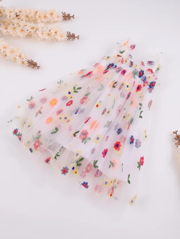 Embroidered Floral Tutu Dress