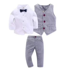 Bow Tie Romper & Suspender Set