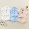 Linen Button-Down Shirt Set
