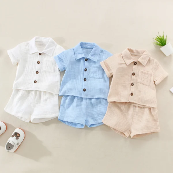 Linen Button-Down Shirt Set