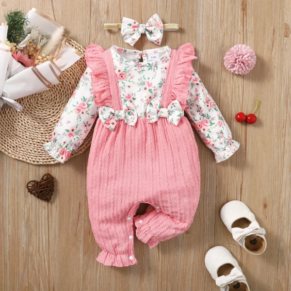 Floral Bow Romper & Headband