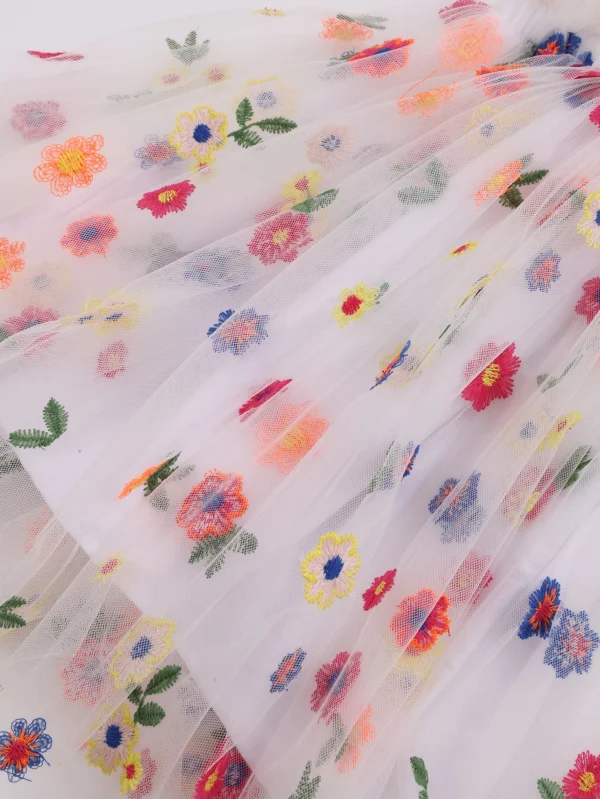 Embroidered Floral Tutu Dress
