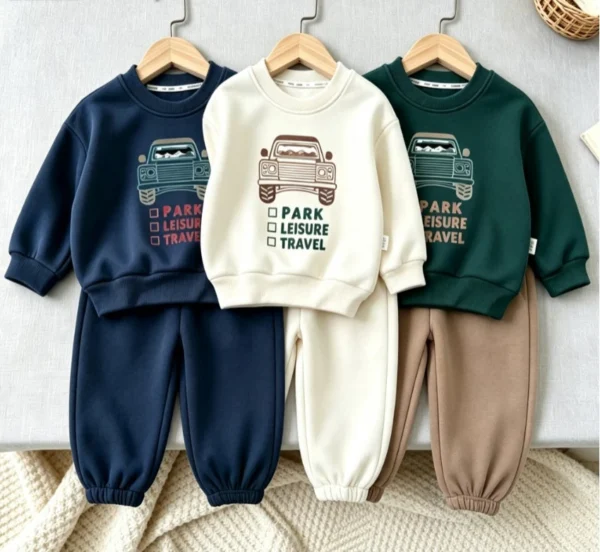 Car Graphic Sweatshirt Set