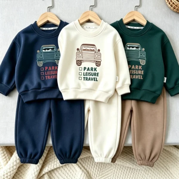 Car Graphic Sweatshirt Set