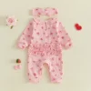 S5a95ee1502214f09909589e6efa6ea285.webp Ruffle Waffle Romper & Headband