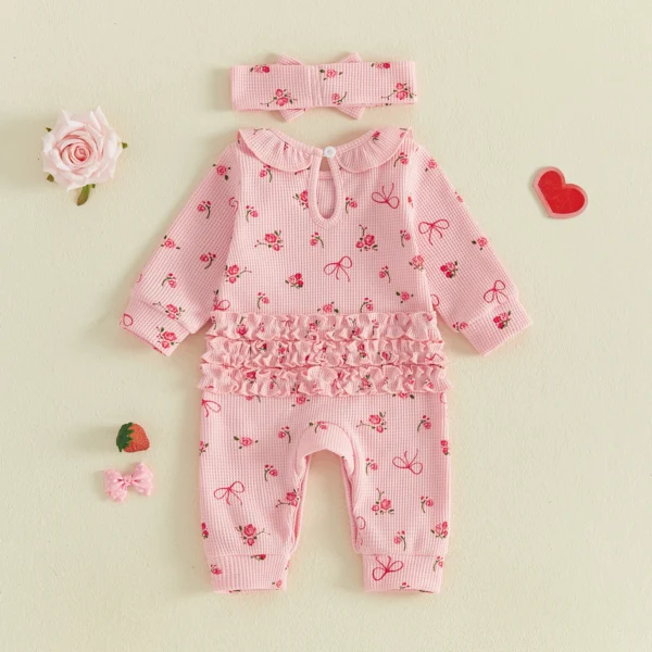 S5a95ee1502214f09909589e6efa6ea285.webp Ruffle Waffle Romper & Headband