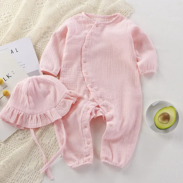 Muslin Romper & Hat Set