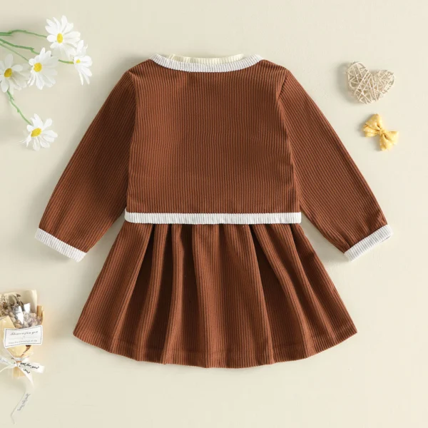 Cardigan & Patchwork Dress Set
