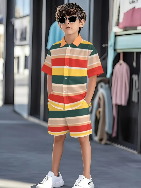 S6206c27fc5e64000ae8f84f9f2b18ba79.webp Striped Shirt & Shorts Set