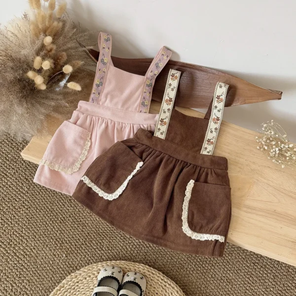 Vintage Floral Corduroy Pinafore