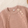Button Front Knitted Romper