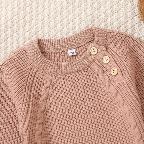Button Front Knitted Romper
