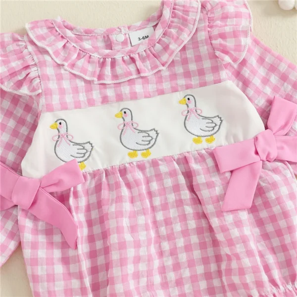 Plaid Duck Bubble Romper