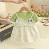 Polka Dot Faux Two-Piece Dress