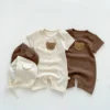 Waffle Bear Romper & Ear Hat