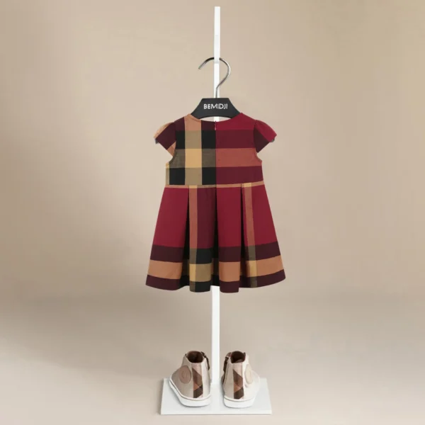 S76fc71e62eae43bc954493dd3c99b4c5a.webp Red Tartan Pleated Dress