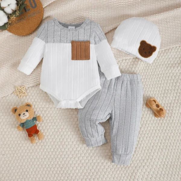 Colour-Block 3-Piece Newborn Set