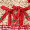 Strawberry Gingham Romper Dress
