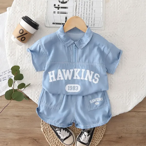 S828041706a674a7ebf2c543e24800fe5T.webp Denim Shirt & Shorts Set