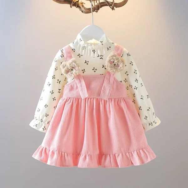 Bear Corduroy Pinafore Dress