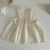 Embroidered Flower Pinafore Dress