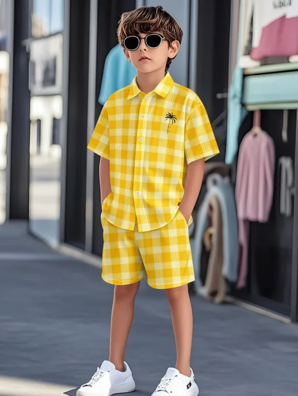 S8d813e4d35964b7d8874e9fe21fd8f8eT.webp Striped Shirt & Shorts Set