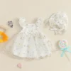 S8e552b31f4a34253a52db85c2150d6ed8.webp Flutter Sleeve Tulle Dress & Hat