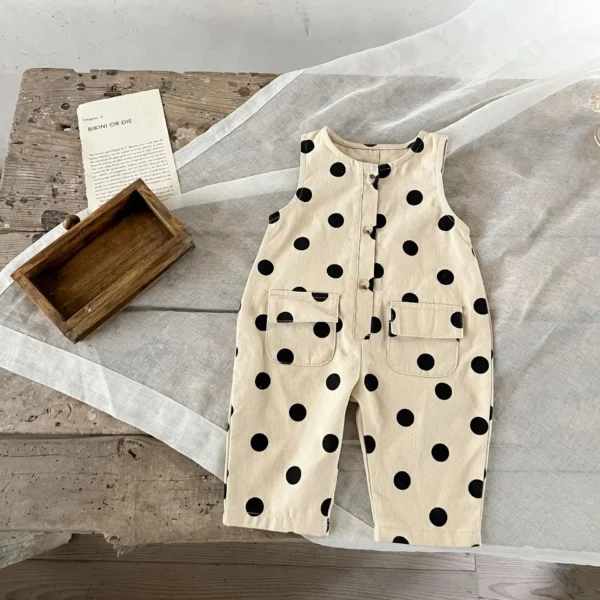 Polka Dot Sleeveless Romper