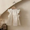 Embroidered Flower Pinafore Dress
