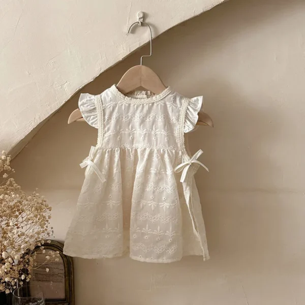 Embroidered Flower Pinafore Dress