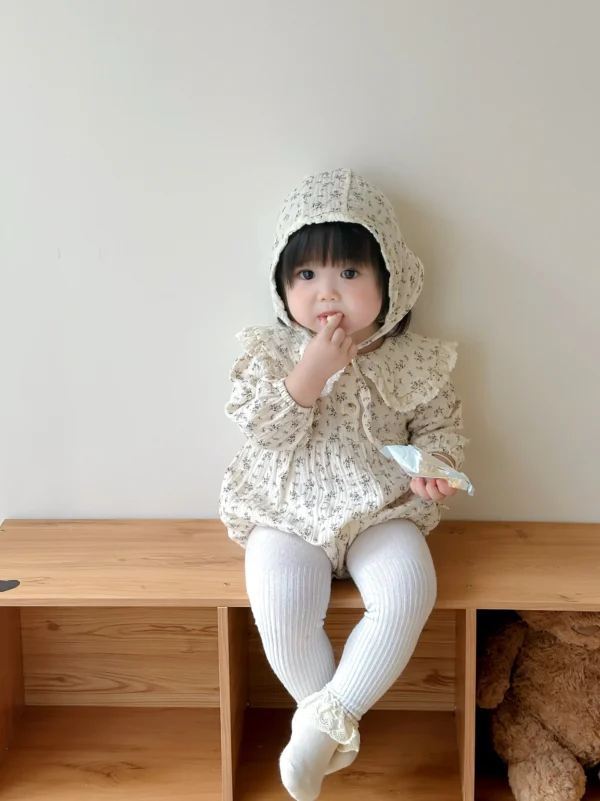 Floral Muslin Romper & Bonnet