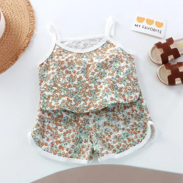 Square Collar Top & Shorts Set