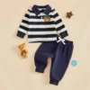 S9b8c7ab9d8f14f8e8e70e6939f01102cB.webp Striped Bear Sweatshirt Set