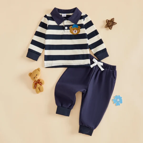 S9b8c7ab9d8f14f8e8e70e6939f01102cB.webp Striped Bear Sweatshirt Set