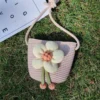 Flower Straw Mini Bag
