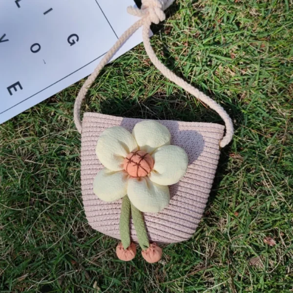 Flower Straw Mini Bag